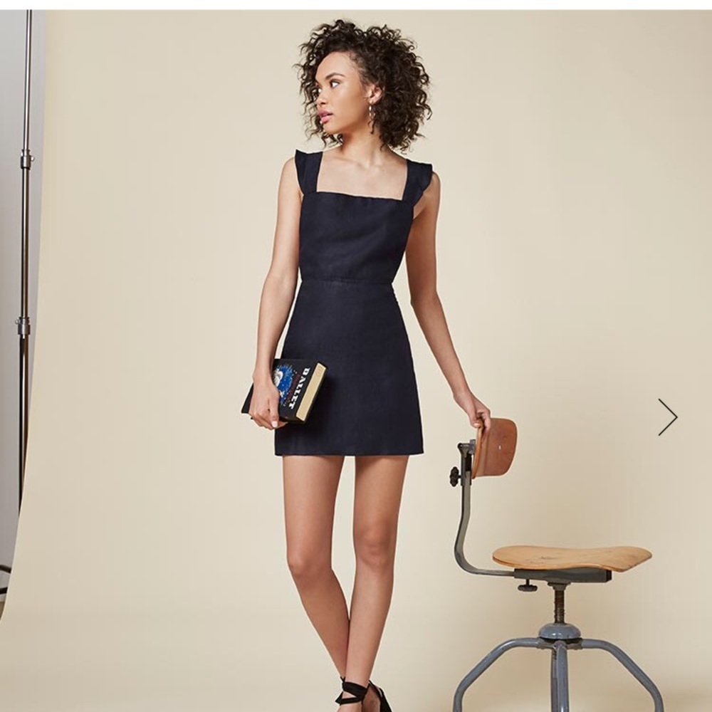 Reformation Parakeet Dress Navy